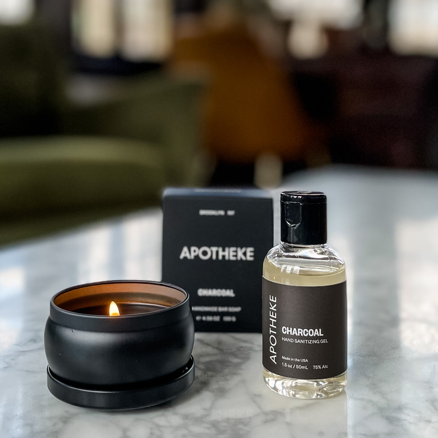 Gift Set: Candle + Soap + FREE Hand Sanitizer