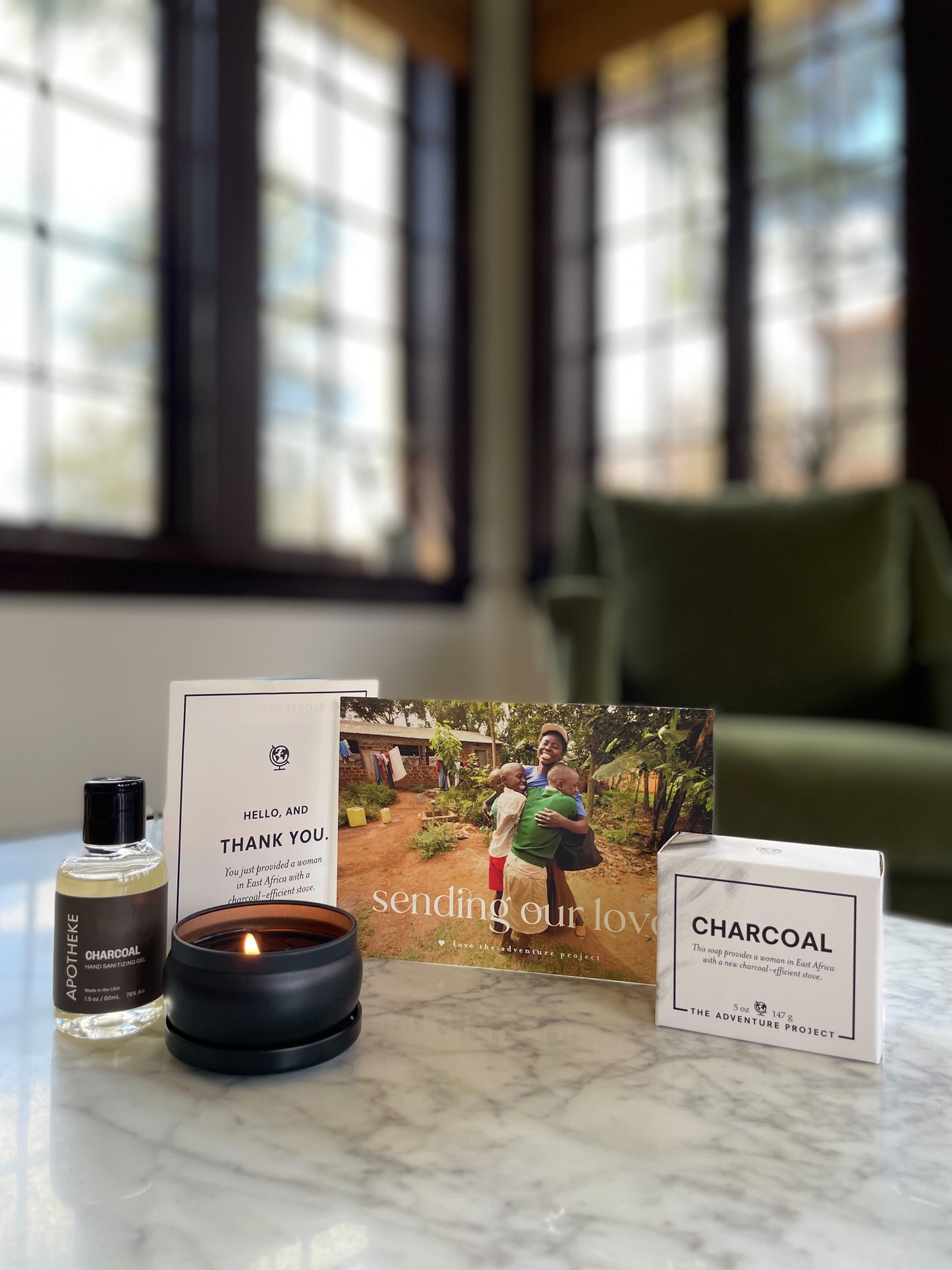 Gift Set: Candle + Soap + FREE Hand Sanitizer