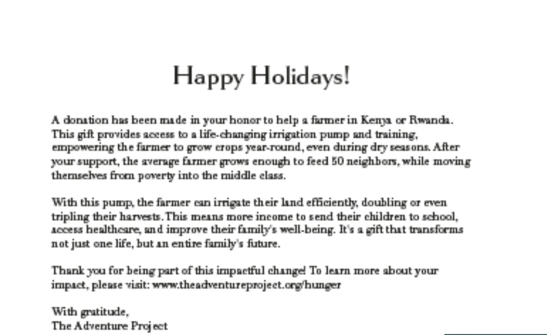 Holiday Card that Fights Hunger | Help One Farmer